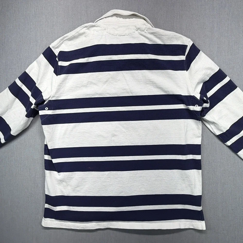Vintage Polo Ralph Lauren Rugby Shirt Men Large Sailing Stripe Long Sleeve Pony